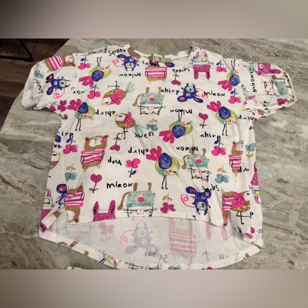 Mia Lucie 2-Piece Cotton Pajama Set Whimsical Animal Print - Picture 2 of 14